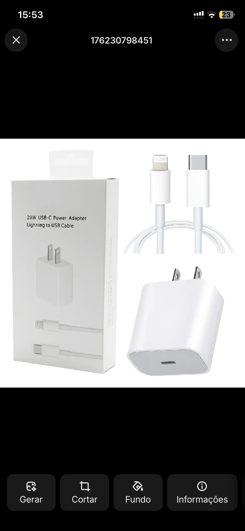 CARGADOR USB-C APPLE 20W + CABLE TIPO C